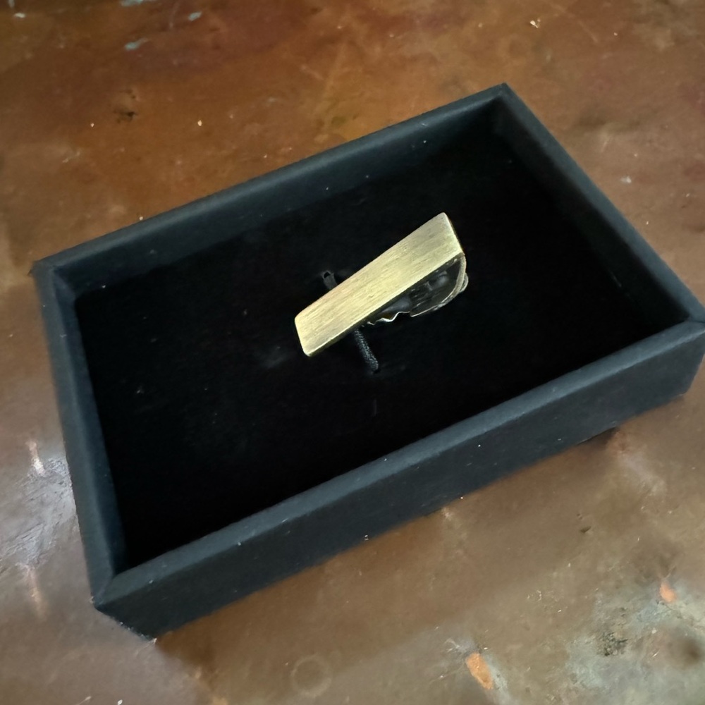 Mini Brushed Brass Skinny Tie Bar